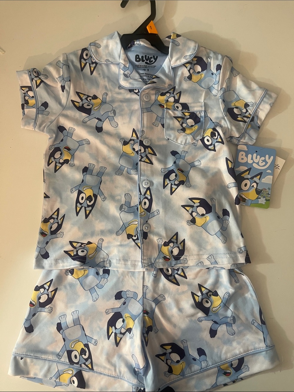 Official Bluey Short Sleeve Pajama Set in Light Blue
